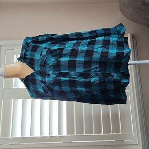 TORRID Blue and Black Plaid Shirt - Size 0